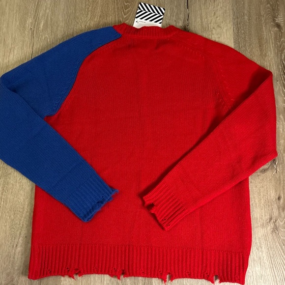 Free People x Sandrine Rose Wool / Cashmere Red & Blue Sweater NWT - Picture 10 of 10